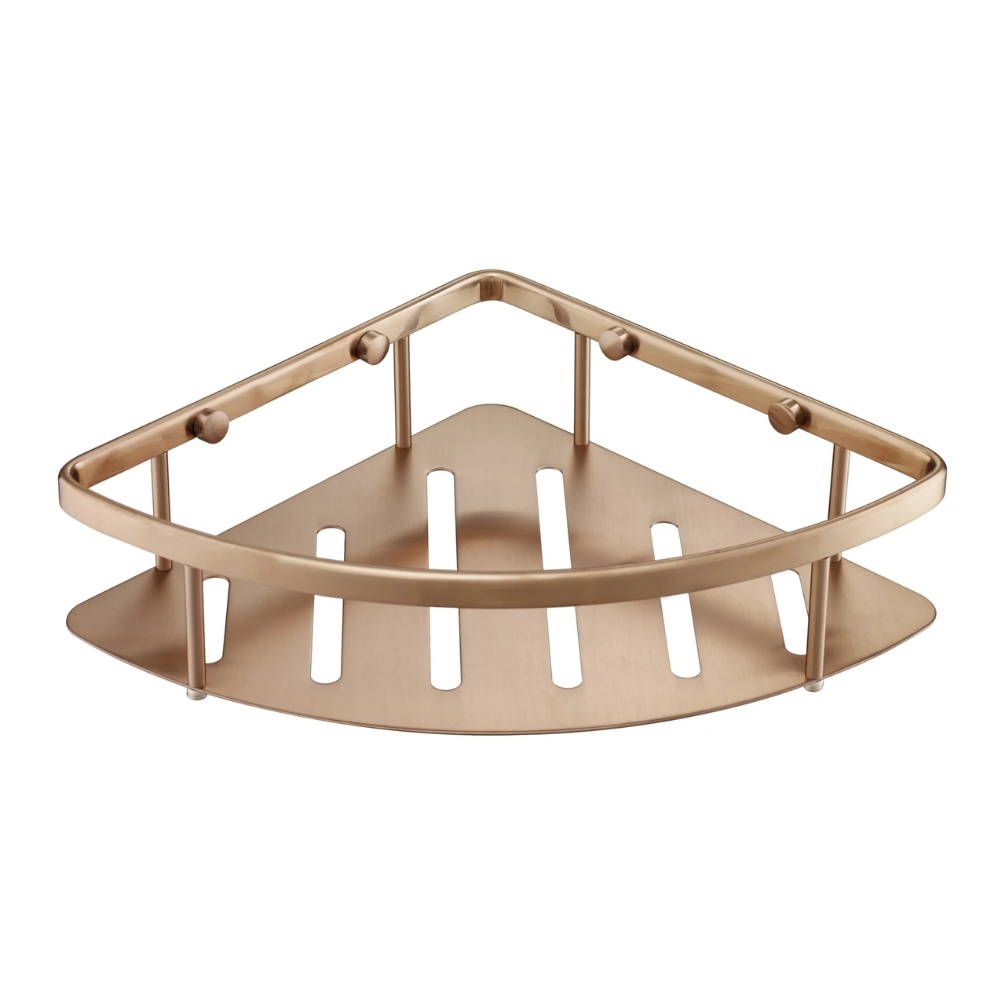 Product Cut out image of the JTP Vos Brushed Bronze Corner Basket